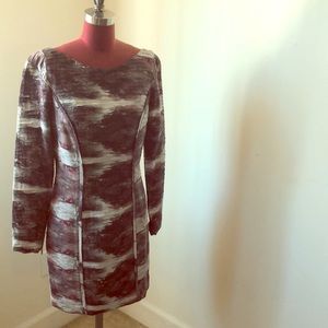Rebecca Minkoff Abstract Print Mini Dress - Burgundy and White